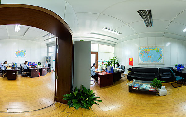 Office area at Zhejiang Geely Decorating Materials, featuring a professional and collaborative workspace