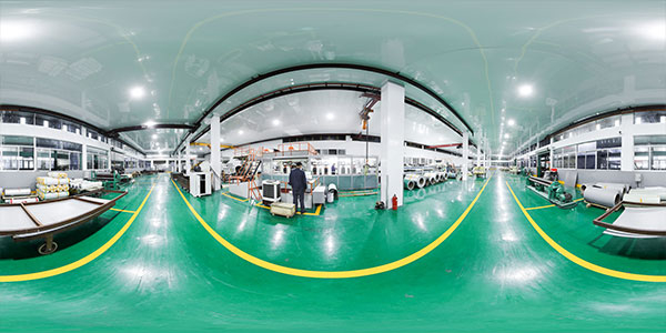 Operational view of the Precision Coating Line at Zhejiang Geely Decorating Materials, highlighting the coating process and machinery