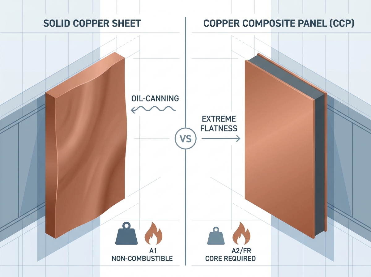 Copper composite panel vs solid copper sheet comparison