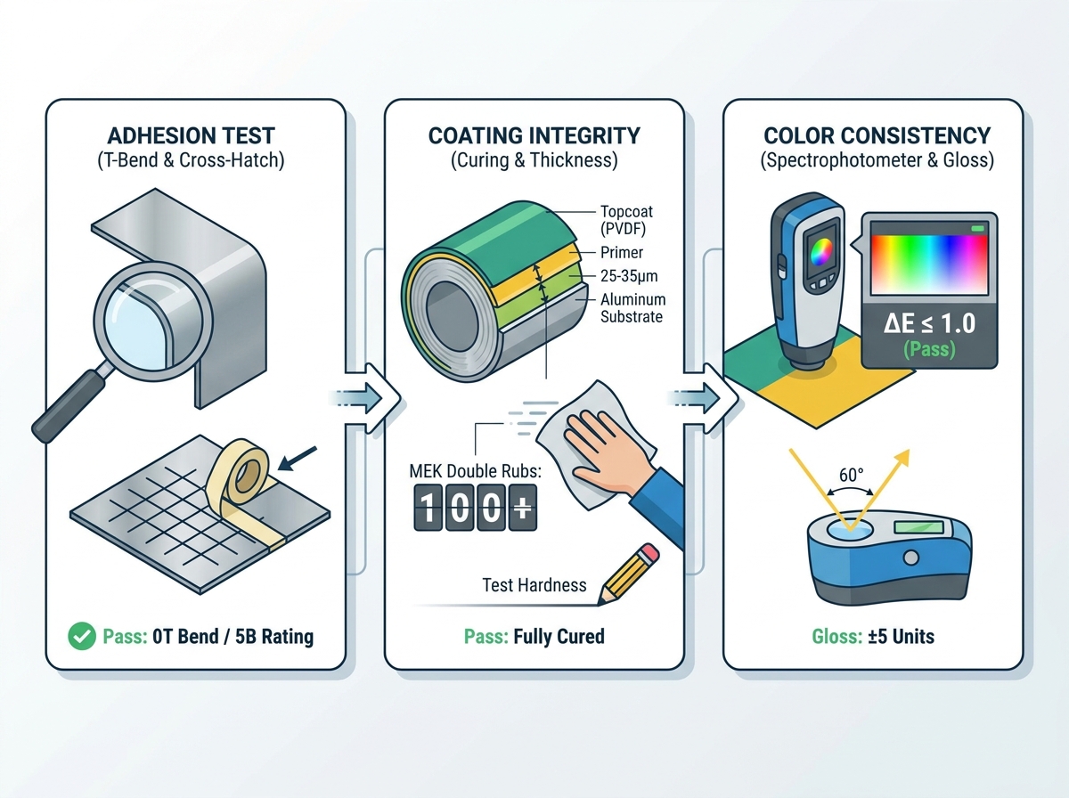 Color coated aluminum coil quality inspection process
